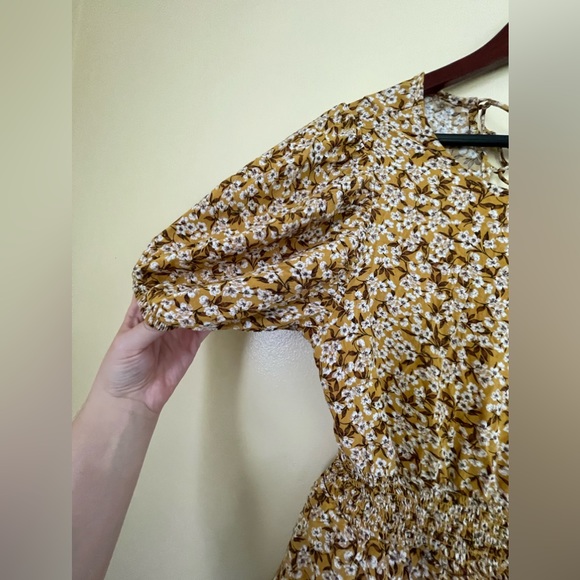 Wild Fable Dress Size M Midi Boho Puff Sleeve Ruffle Mini Open Back - Picture 4 of 11